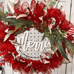 Festive Red Holiday Wreath
